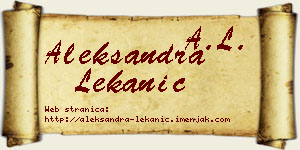 Aleksandra Lekanić vizit kartica